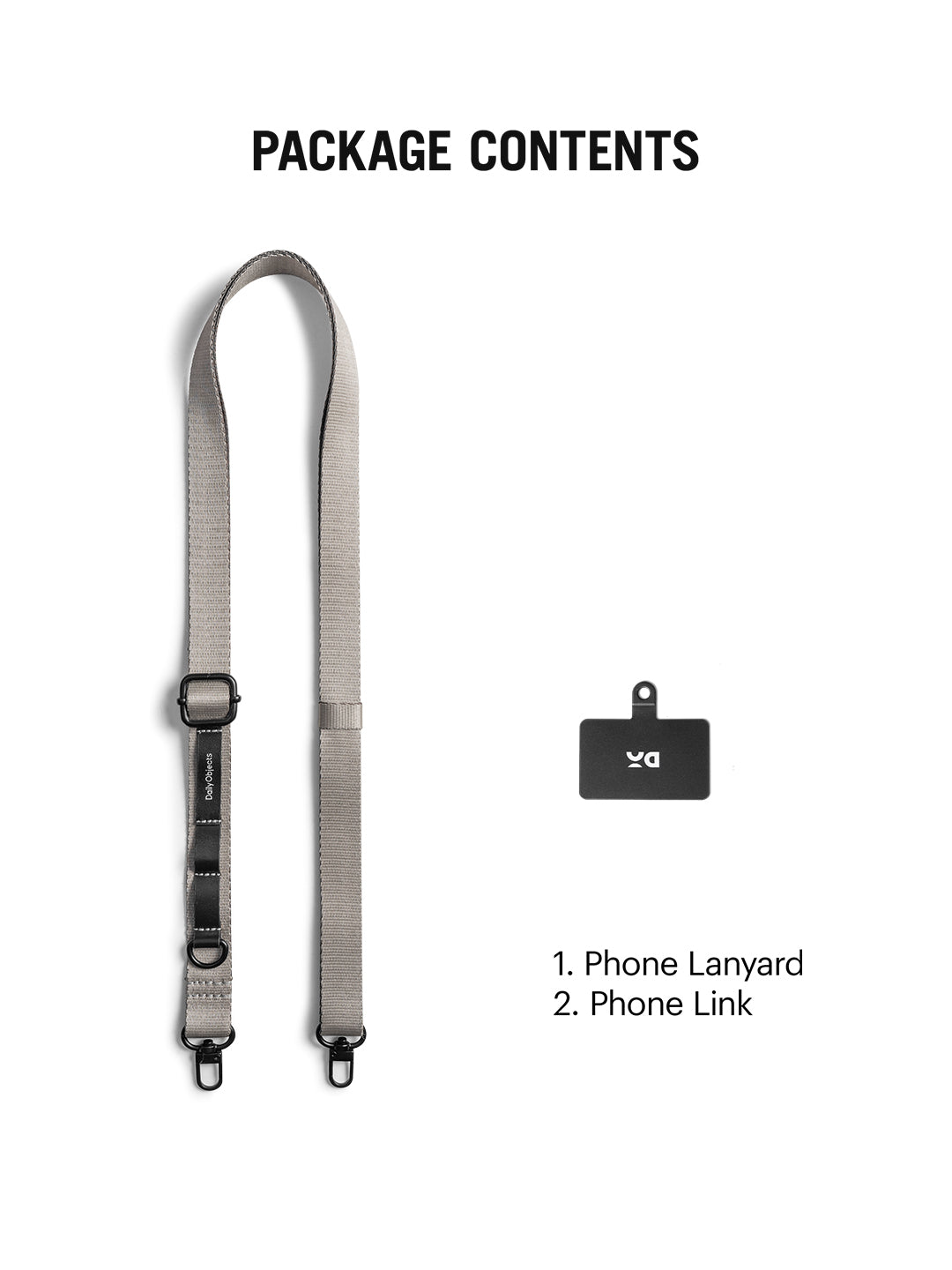 Grey Crossbody Utility Phone Lanyard - Strap