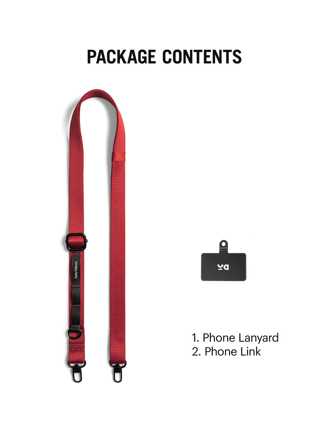 Red Crossbody Utility Phone Lanyard - Strap