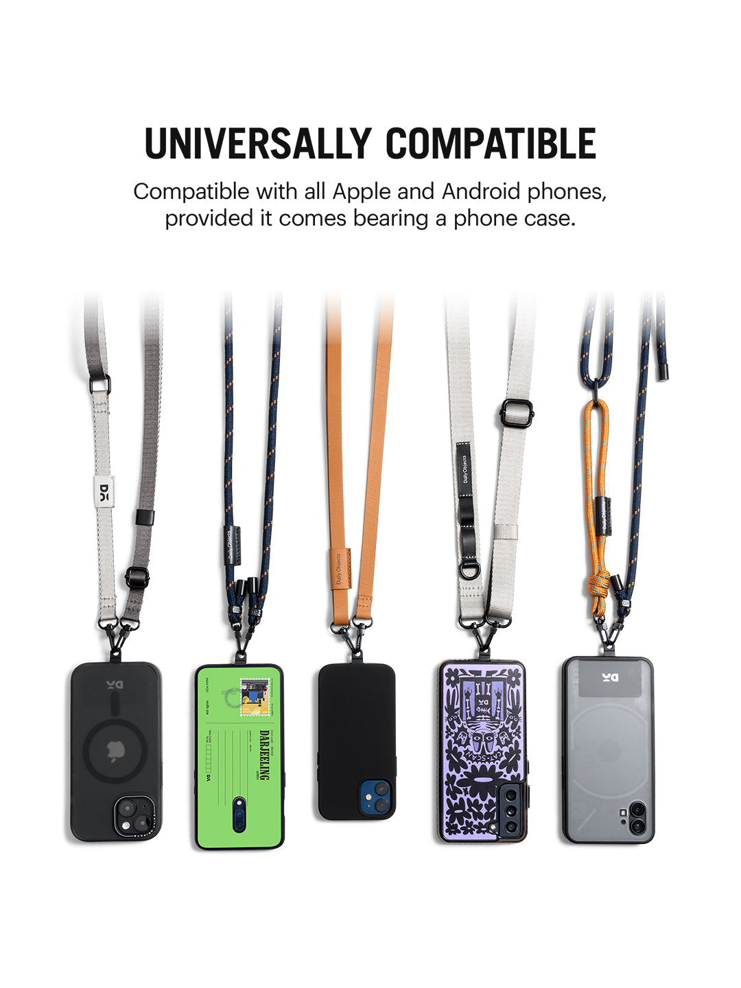 Black Crossbody Utility Phone Lanyard - Strap