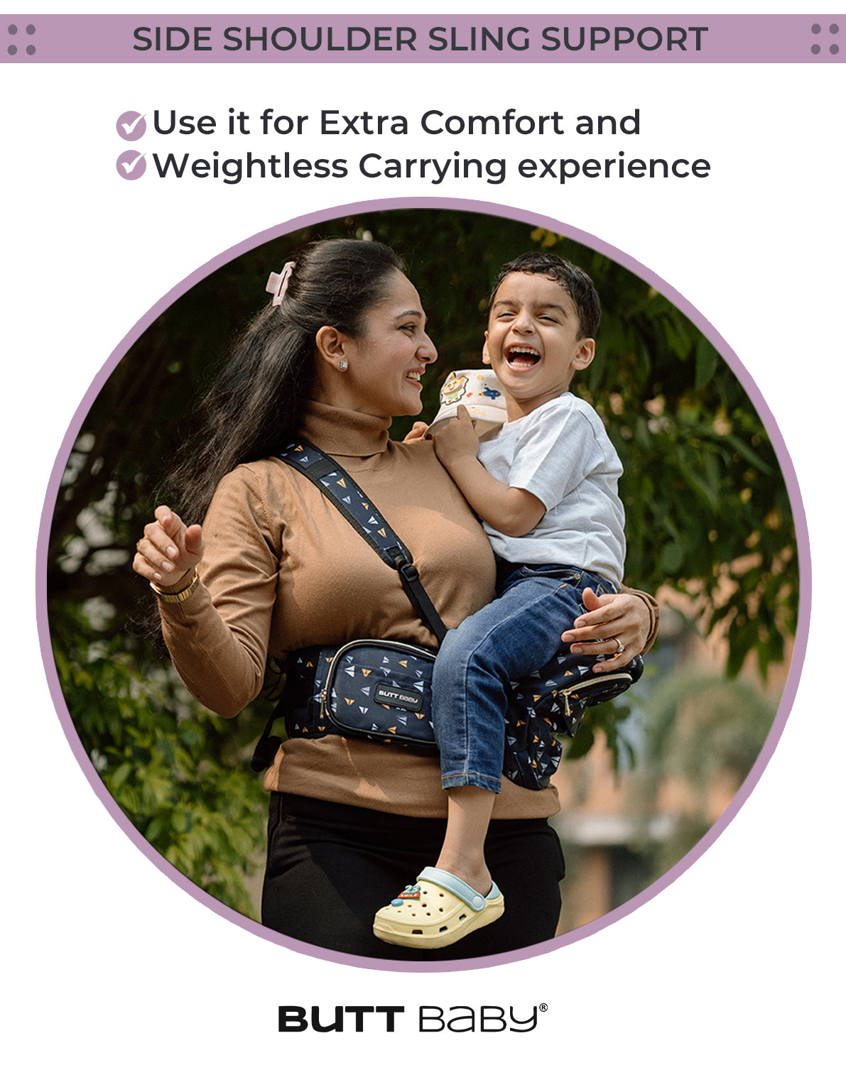 Airplanes Baby Carrier with Hip Seat & In-built Mini Diaper Bag