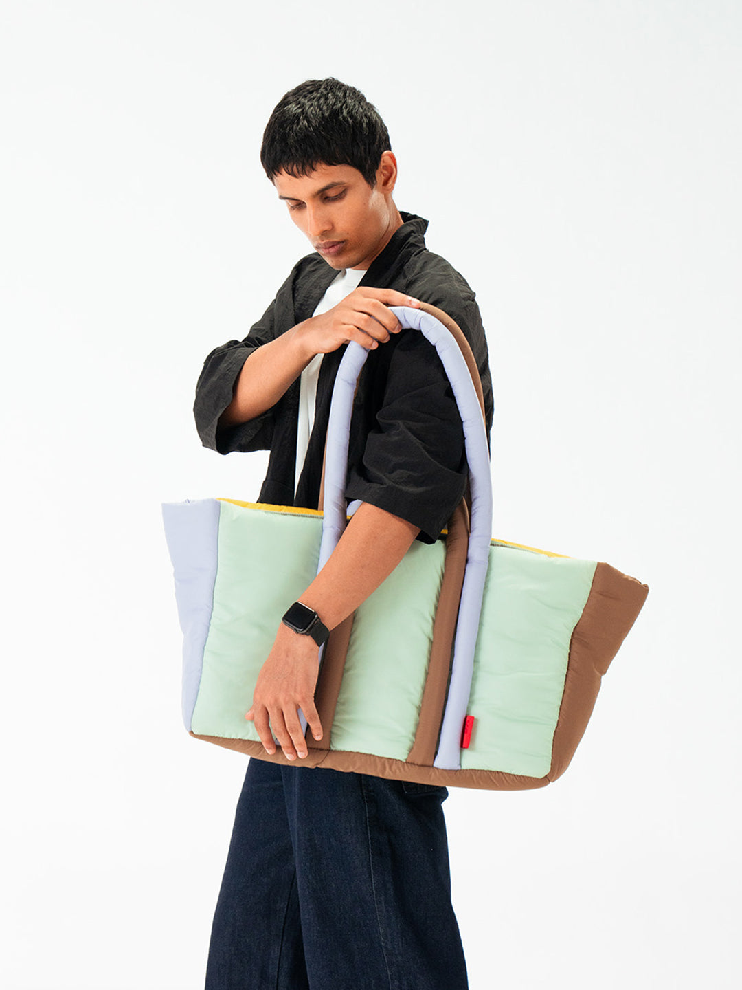 Colourblock Puft Oversized Tote