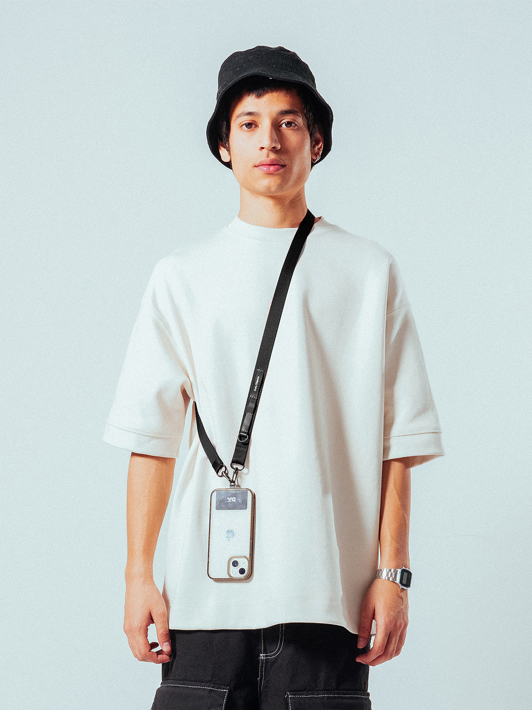 Black Crossbody Utility Phone Lanyard - Strap