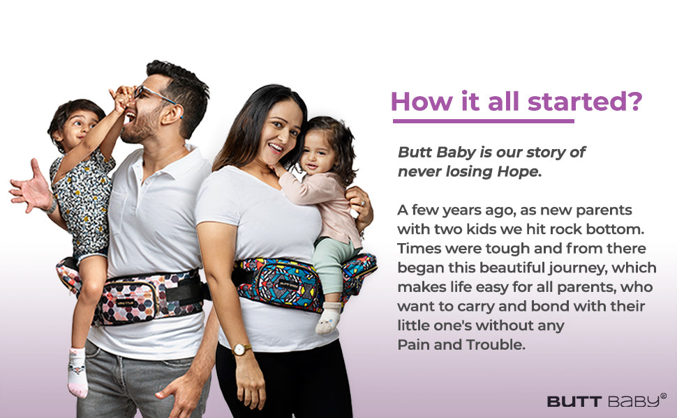 Black Gold Baby Carrier with Hip Seat & In-built Mini Diaper Bag (Black)