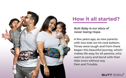 Black Gold Baby Carrier with Hip Seat & In-built Mini Diaper Bag (Black)