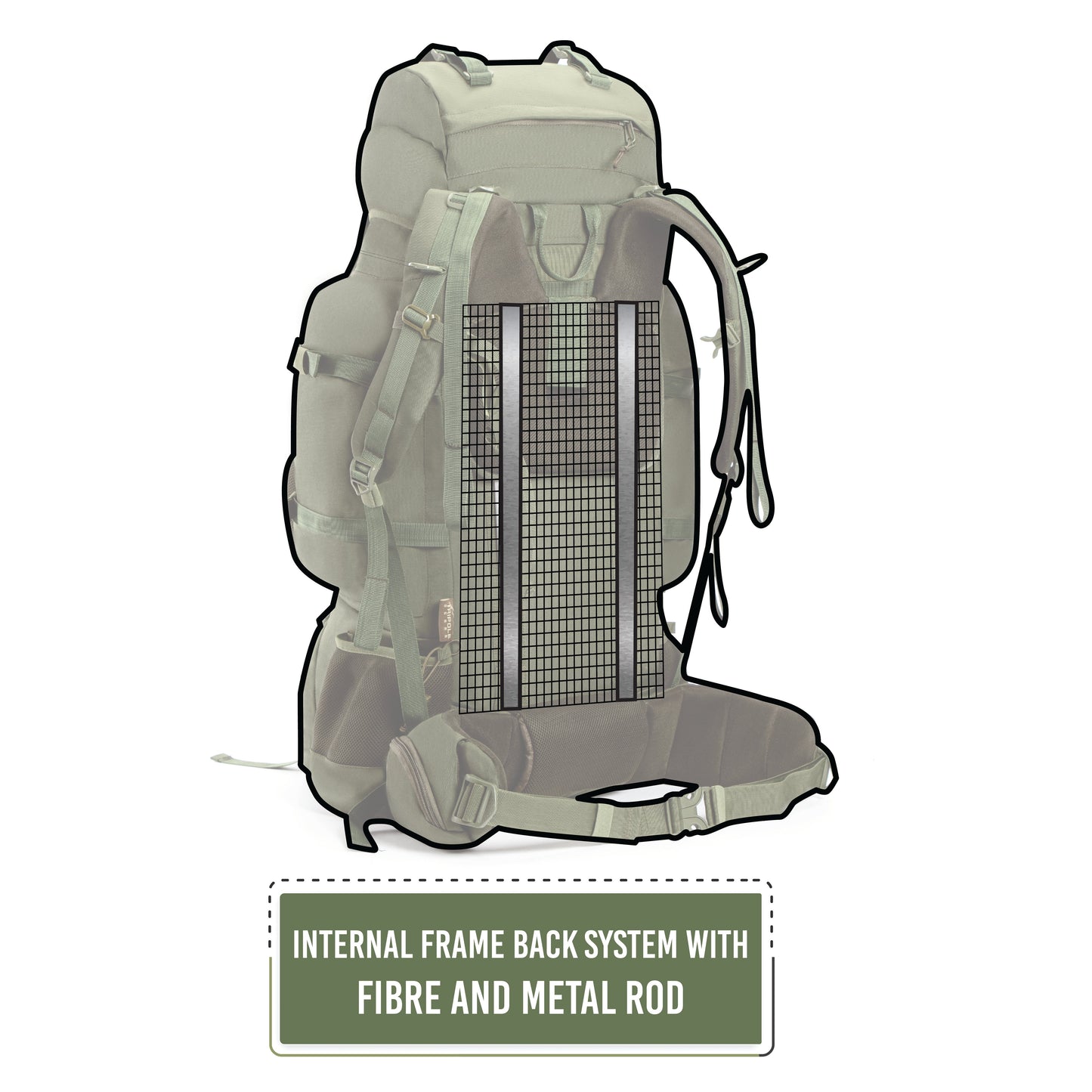 Tripole Walker Pro Metal Frame Rucksack with Rain Cover for Trekking & Travel | Front Opening | Laptop Sleeve | Men & Women | 5 Year Warranty| 60 Litre Black