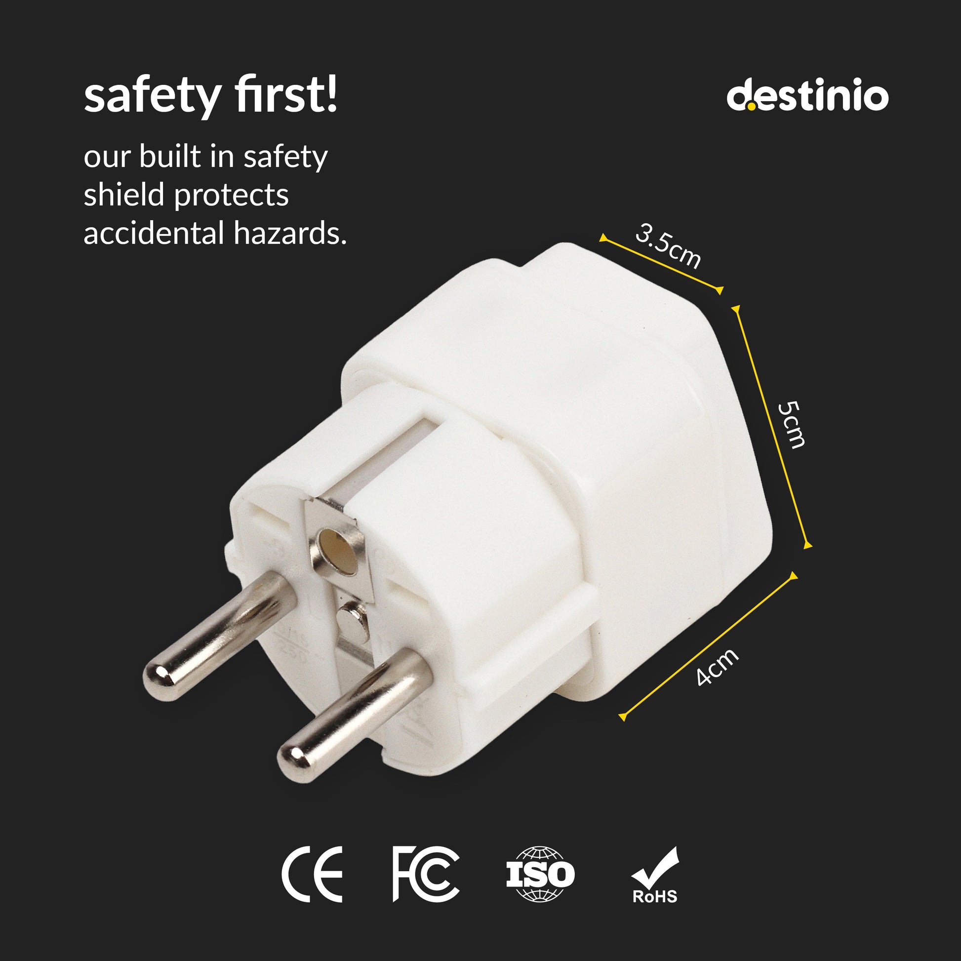 Plug Adapter for Europe Type E/F (Pack of 2)