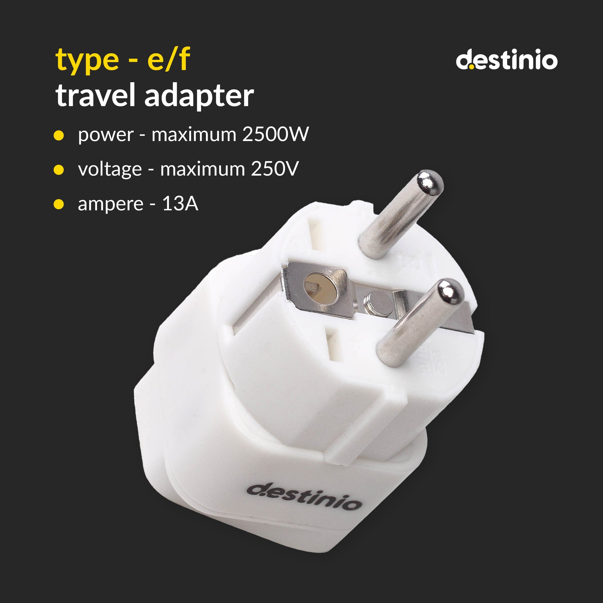 Plug Adapter for Europe Type E/F (Pack of 2)