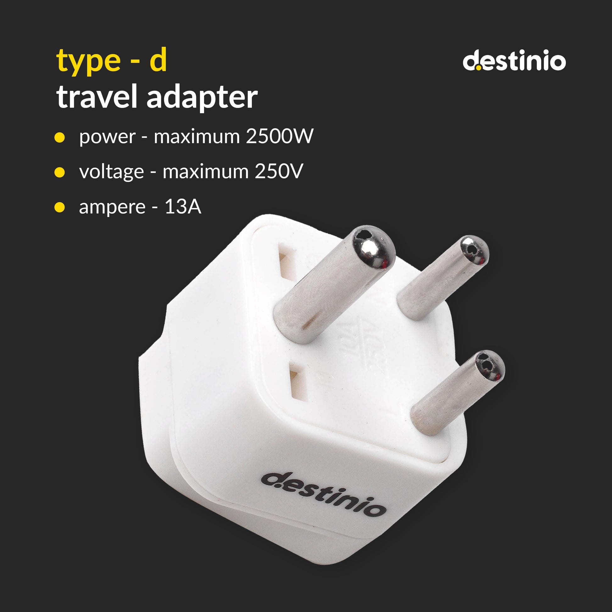 Plug adapter Type D India (Pack of 2)