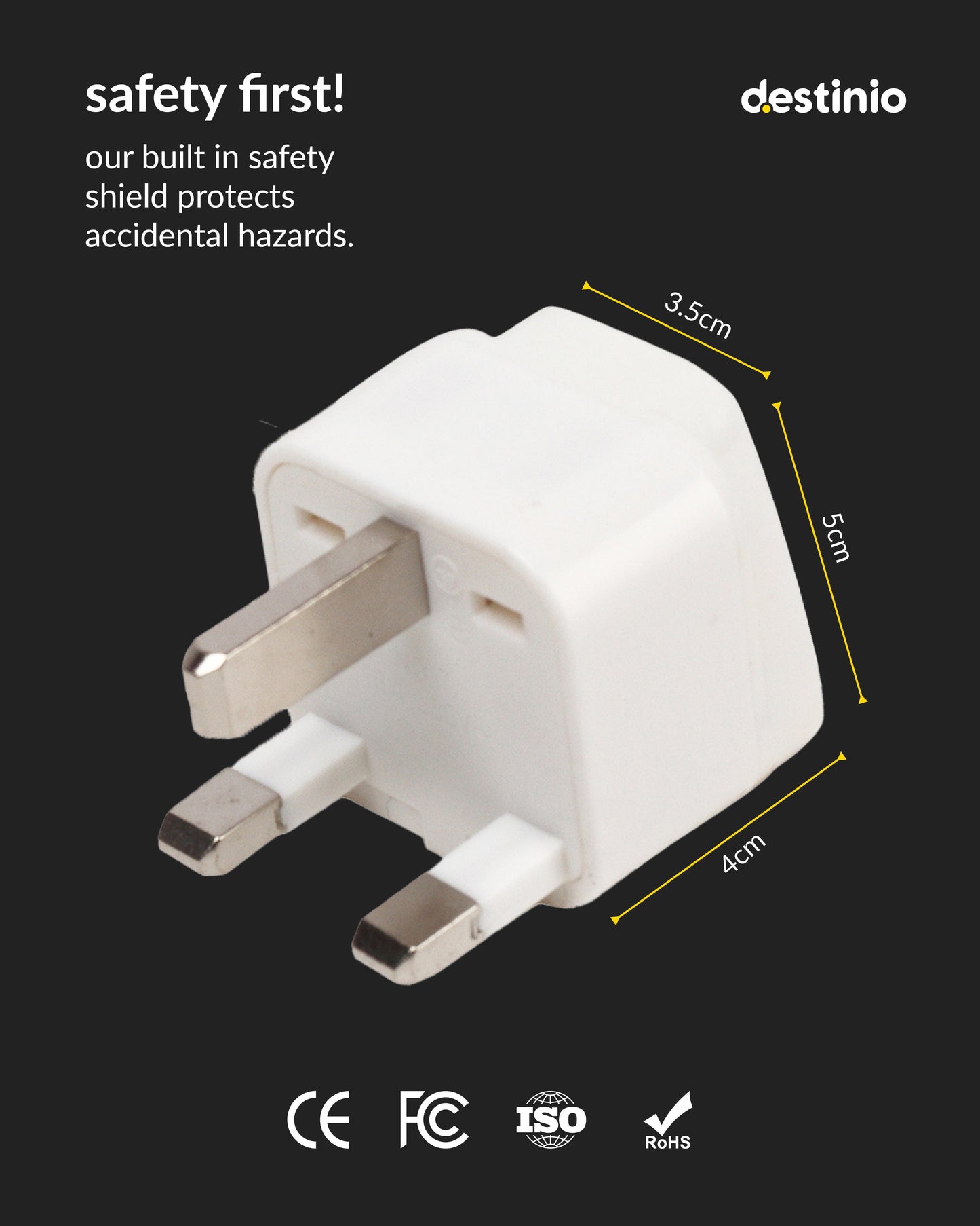 Plug adapter Type G for UK/UAE (Pack of 2)