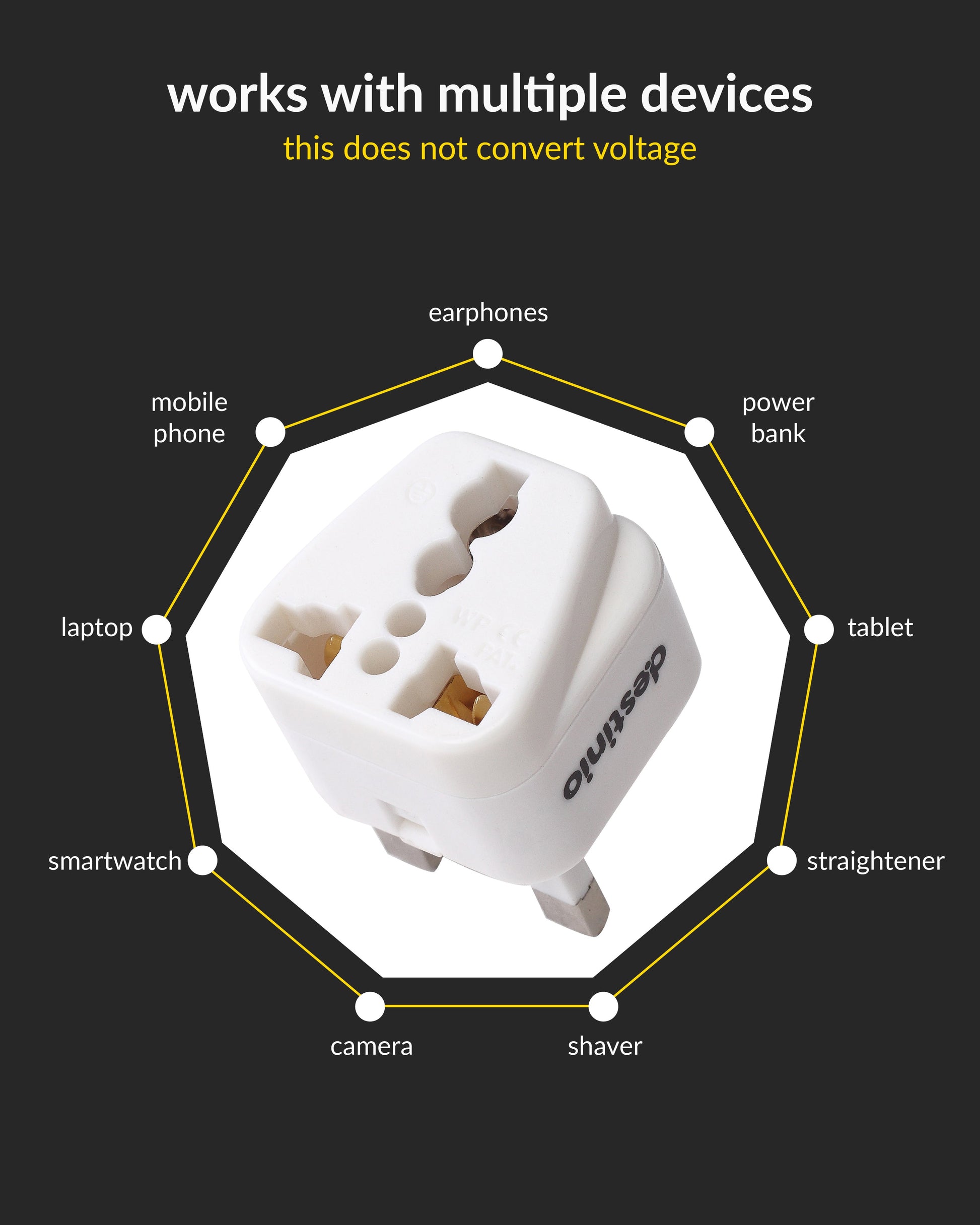 Plug adapter Type G for UK/UAE (Pack of 2)