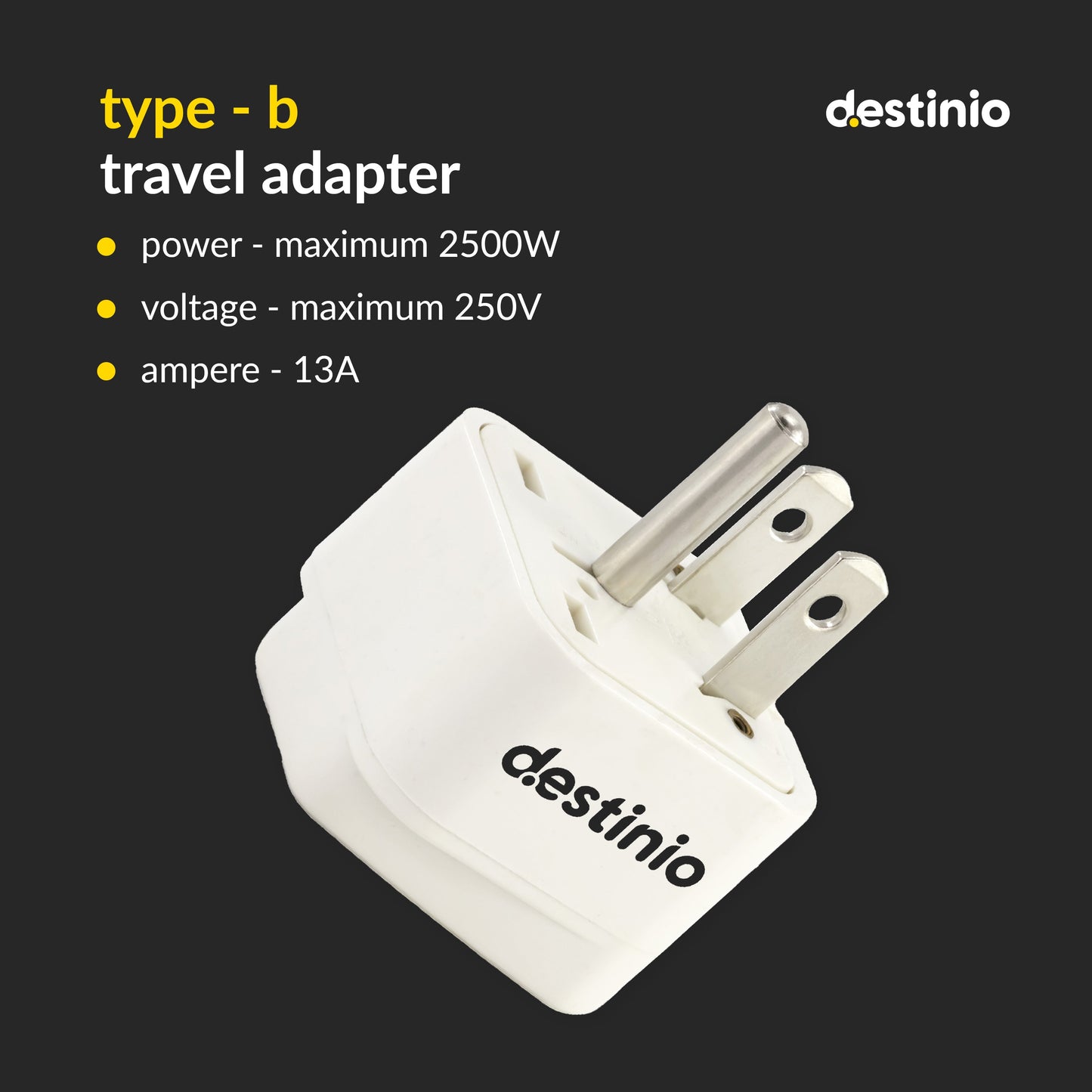 Plug adapter Type B for US/Canada (Pack of 2)