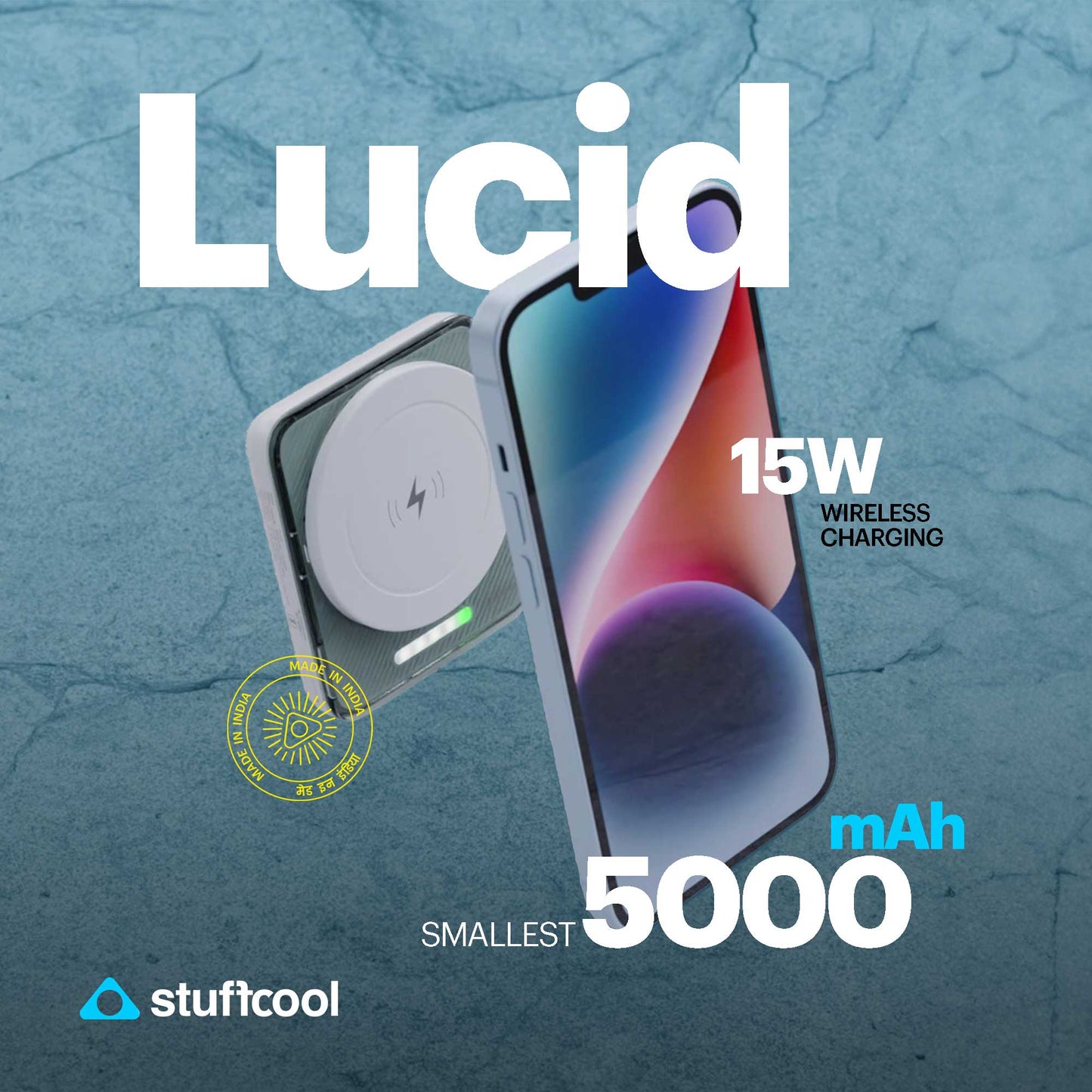 Lucid 15W magnetic wireless powerbank 5000mAh