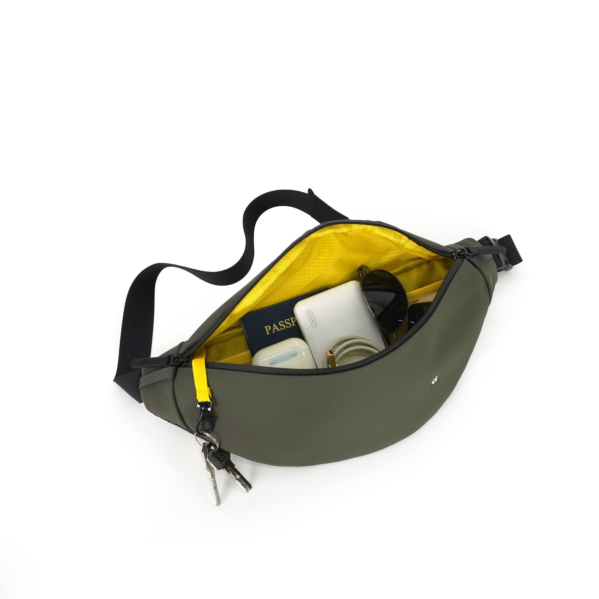Destinio Banana Waist Bag for Man Woman- Olive Green