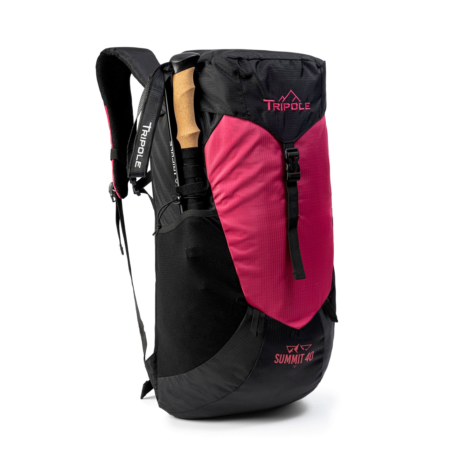 Tripole Summit 40 | Rucksack for Trekking, Hiking, Backpacking | Raincover Included | Men & Women | 1 Year Warranty (Red)