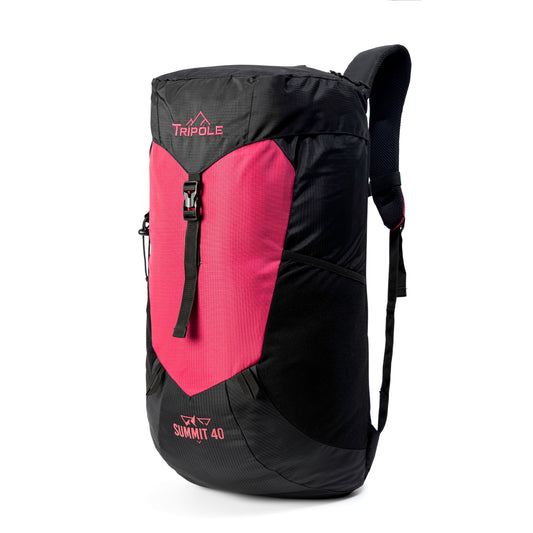 Tripole Summit 40 | Rucksack for Trekking, Hiking, Backpacking | Raincover Included | Men & Women | 1 Year Warranty (Red)