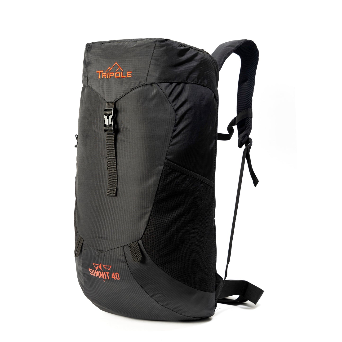 Tripole Summit 40 | Rucksack for Trekking, Hiking, Backpacking | Raincover Included | Men & Women | 1 Year Warranty (Black)