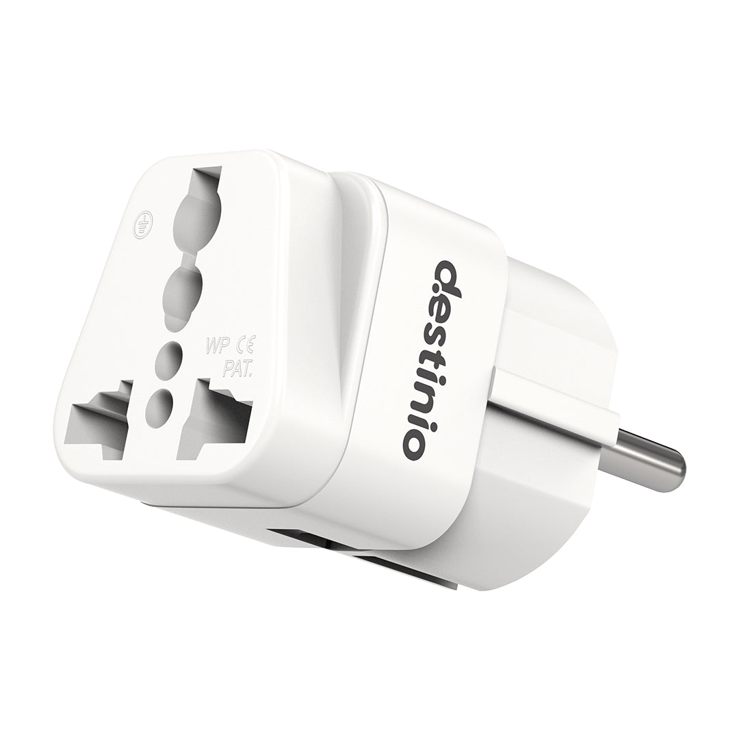 Plug Adapter for Europe Type E/F (Pack of 2)
