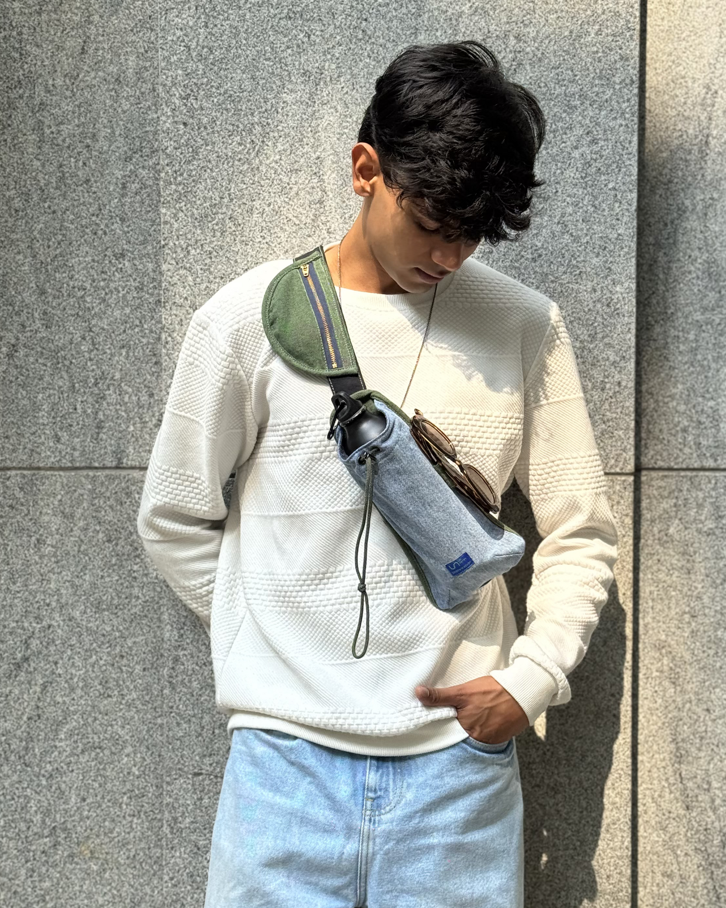 Crossbody Sling Bag with Bottle Holder