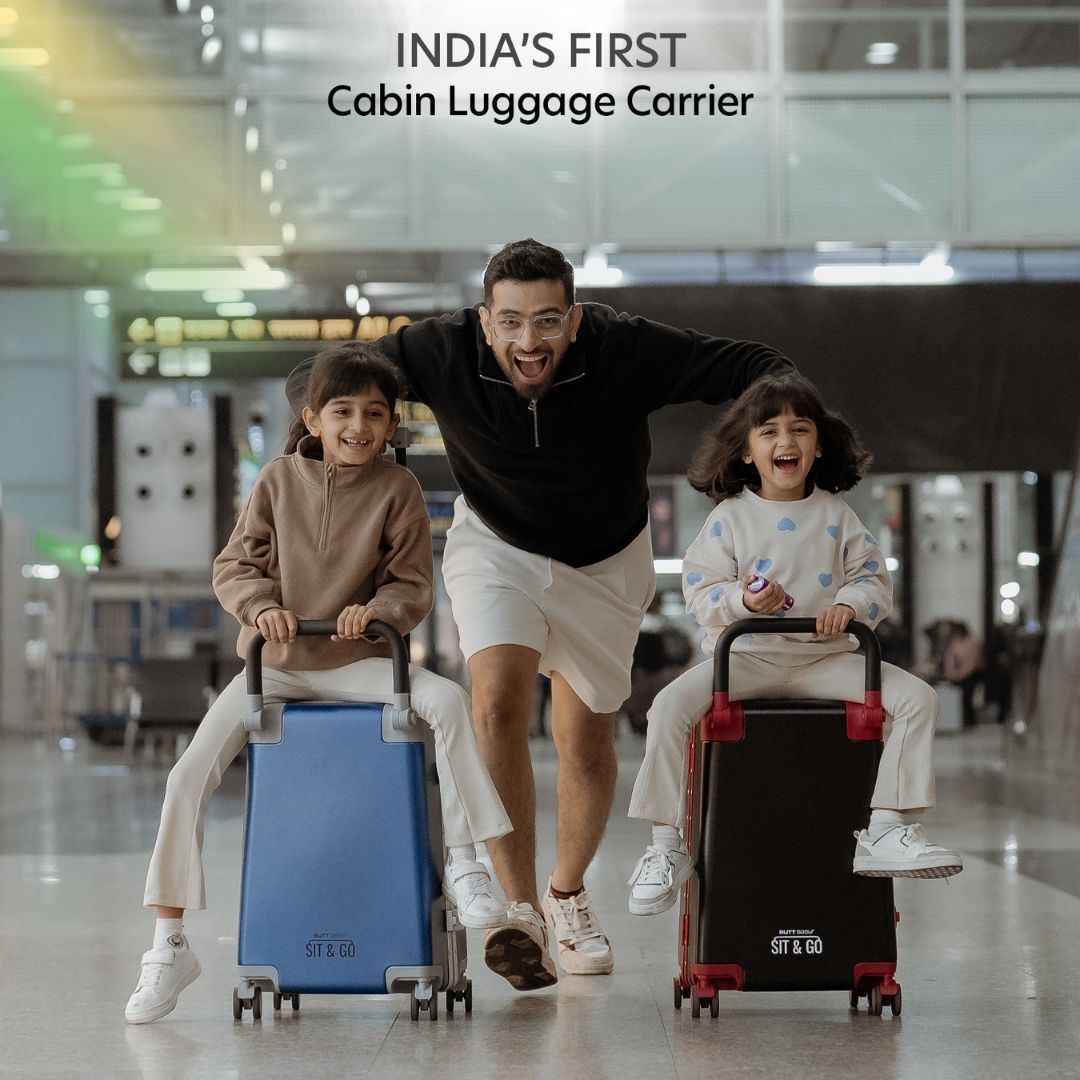 Butt Baby Sit & Go - India's First Cabin Luggage Baby Carrier - Intense Black