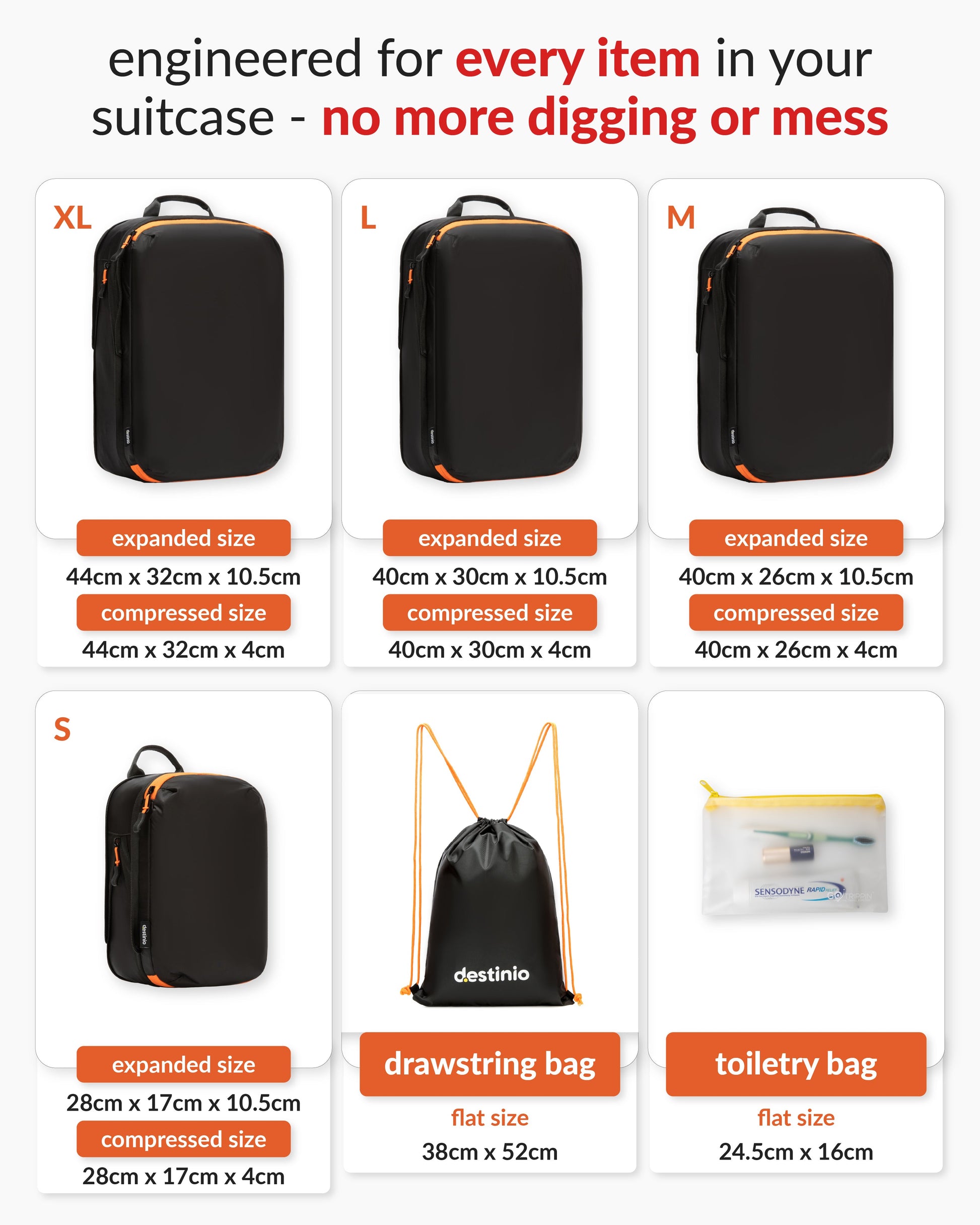 DT Compression Packing cubes - black