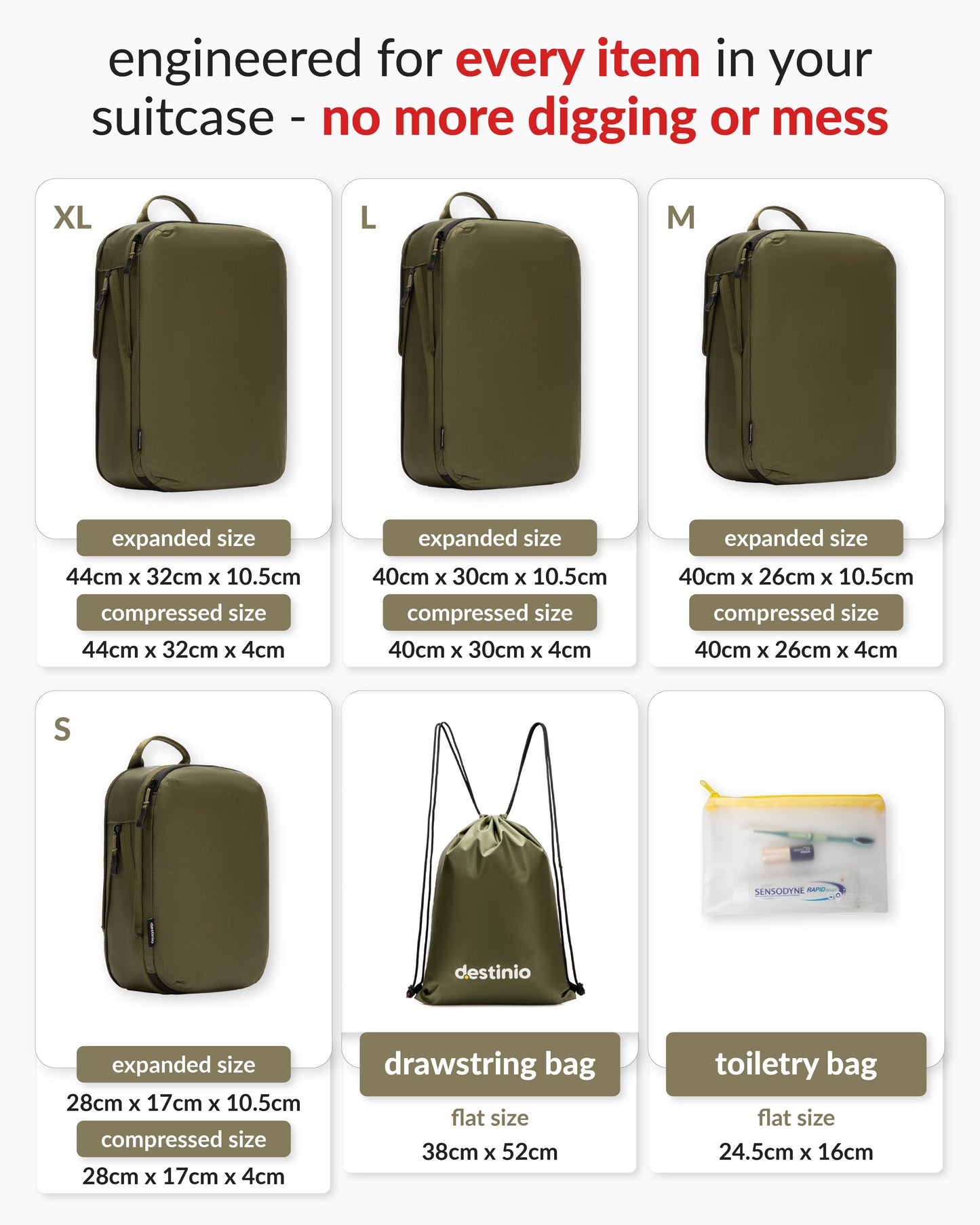 DT Compression Packing cubes - Green