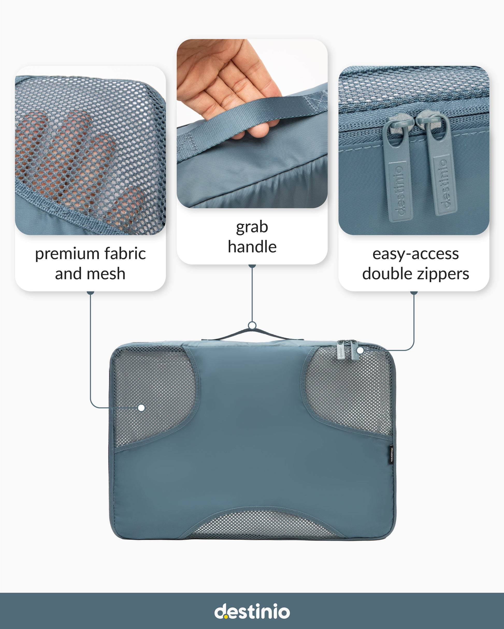 DT cross mesh packing cubes - Blue