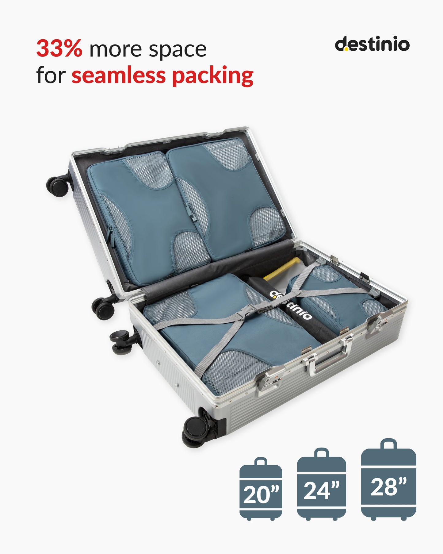 DT cross mesh packing cubes - Blue