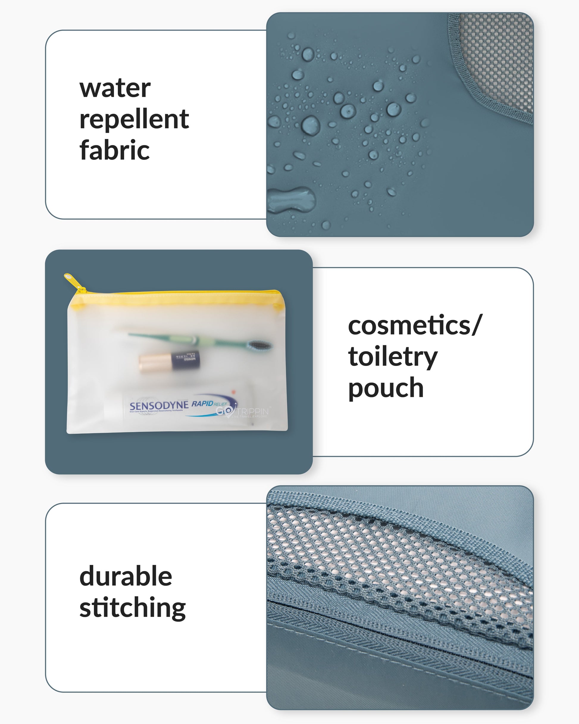 DT cross mesh packing cubes - Blue