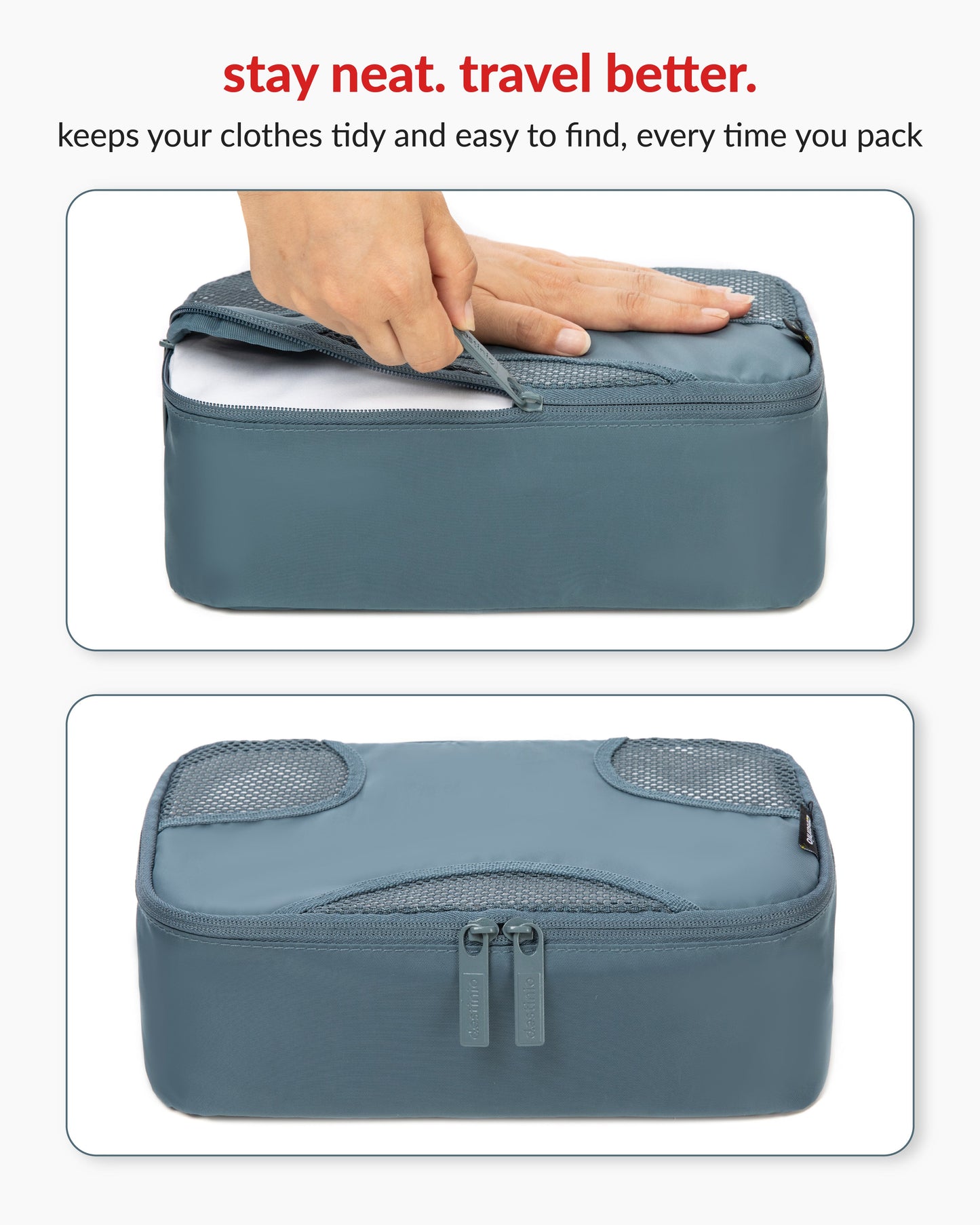DT cross mesh packing cubes - Blue