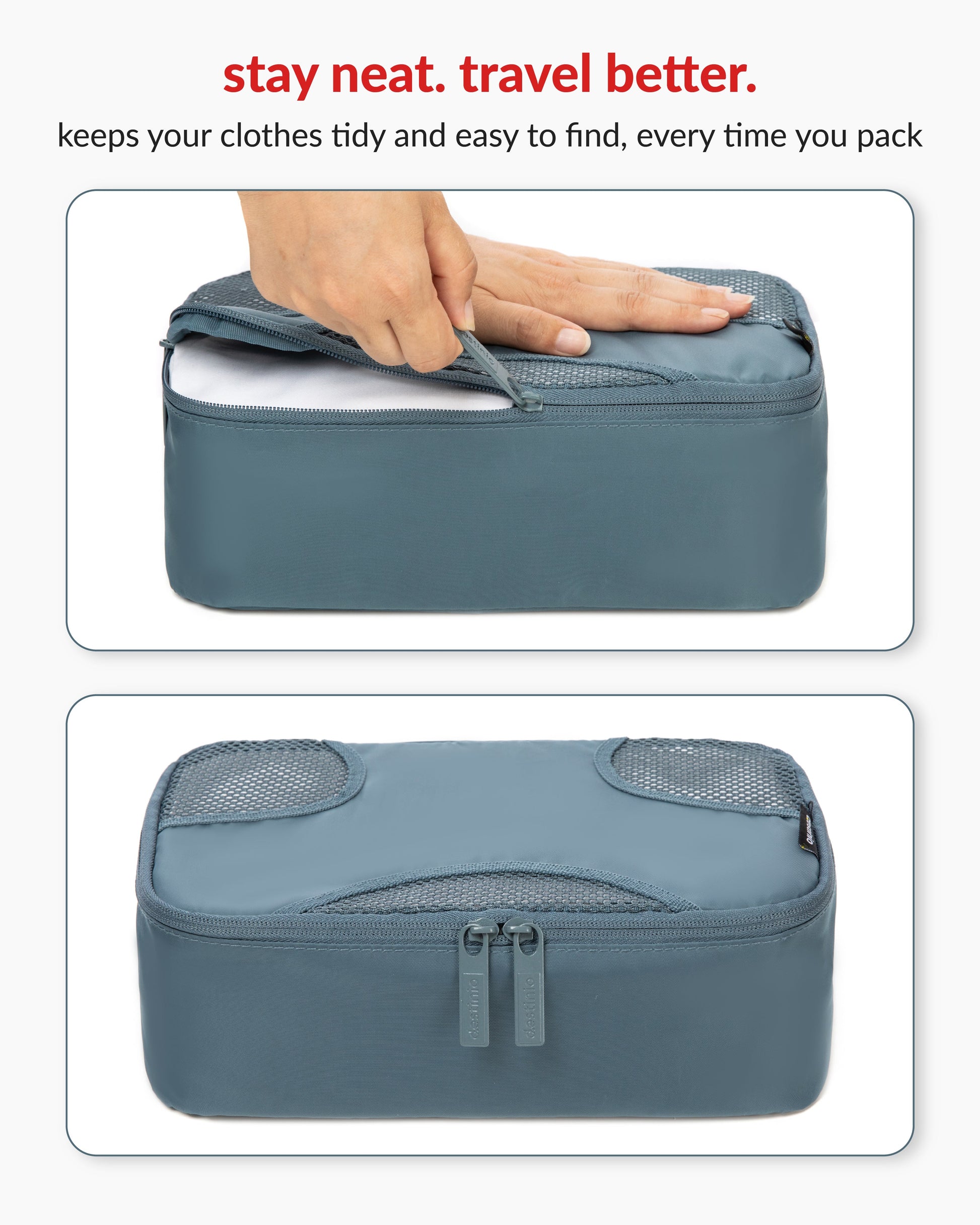 DT cross mesh packing cubes - Blue
