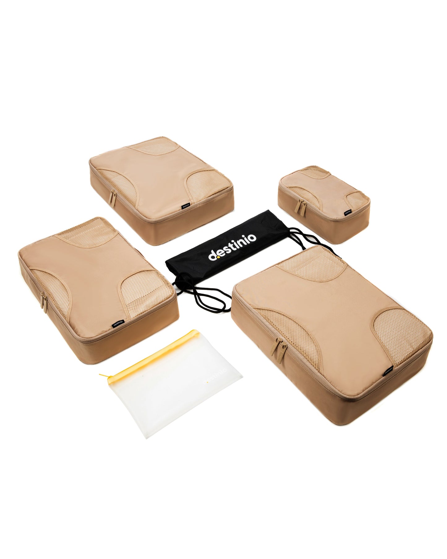 DT cross mesh packing cubes - Beige
