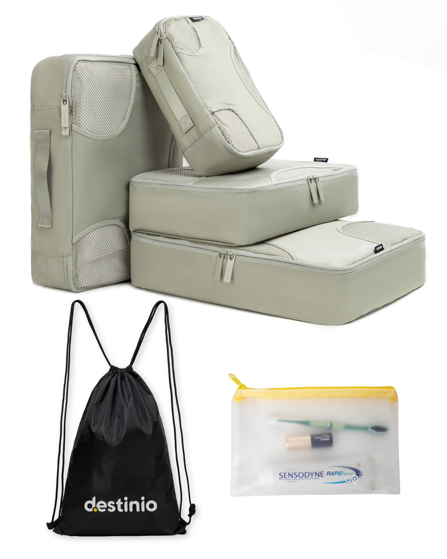 DT cross mesh packing cubes - Green