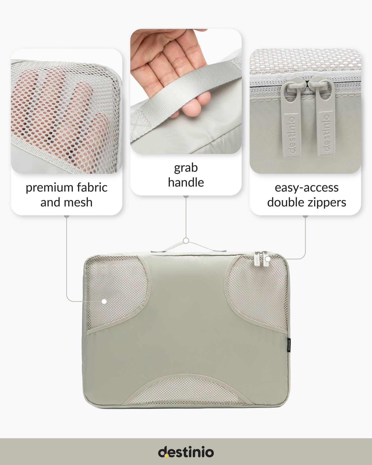 DT cross mesh packing cubes - Green