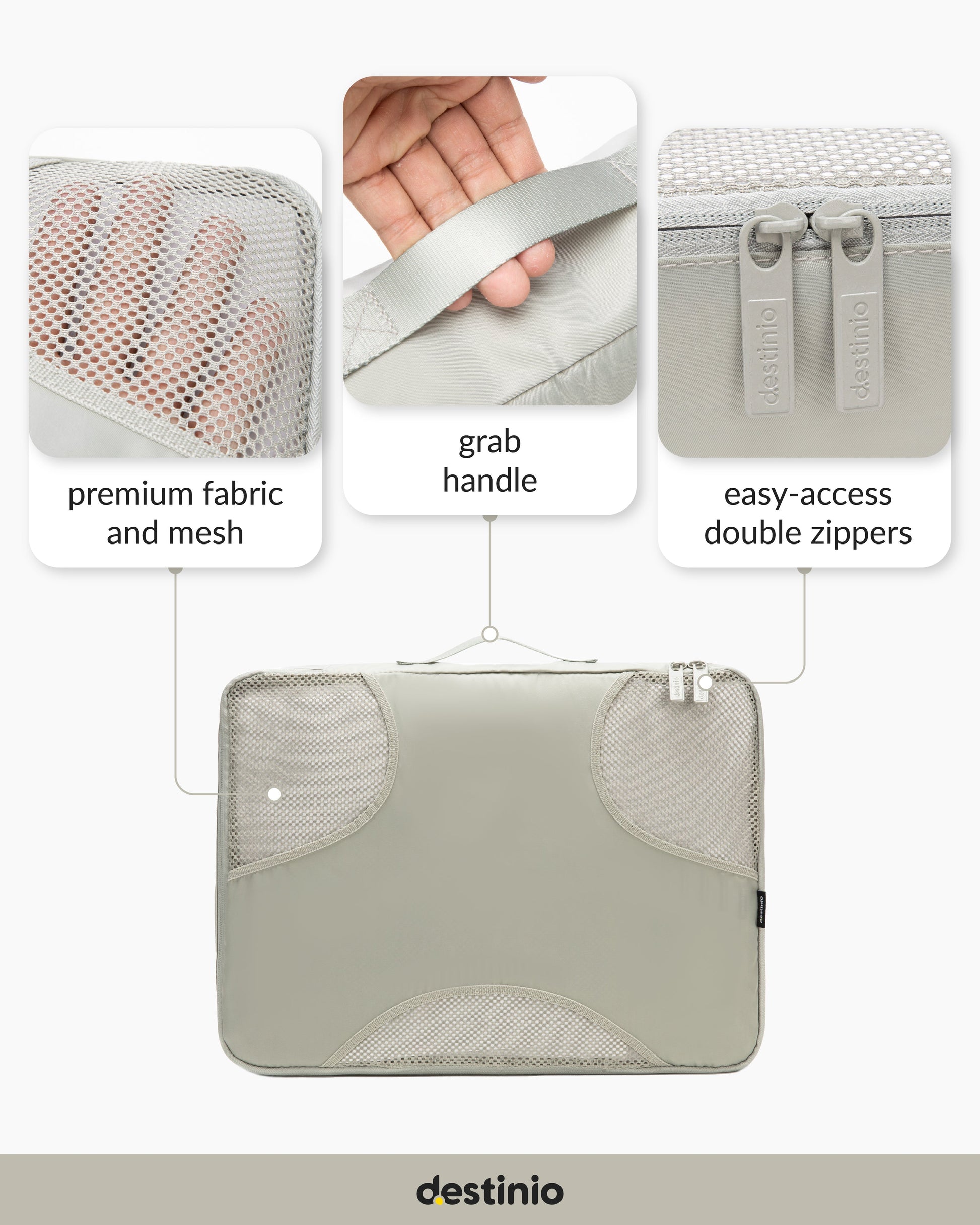 DT cross mesh packing cubes - Green