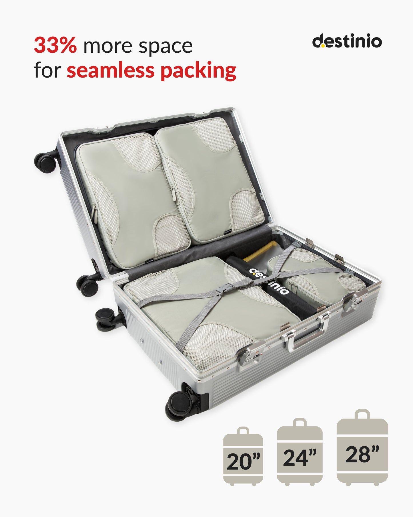 DT cross mesh packing cubes - Green
