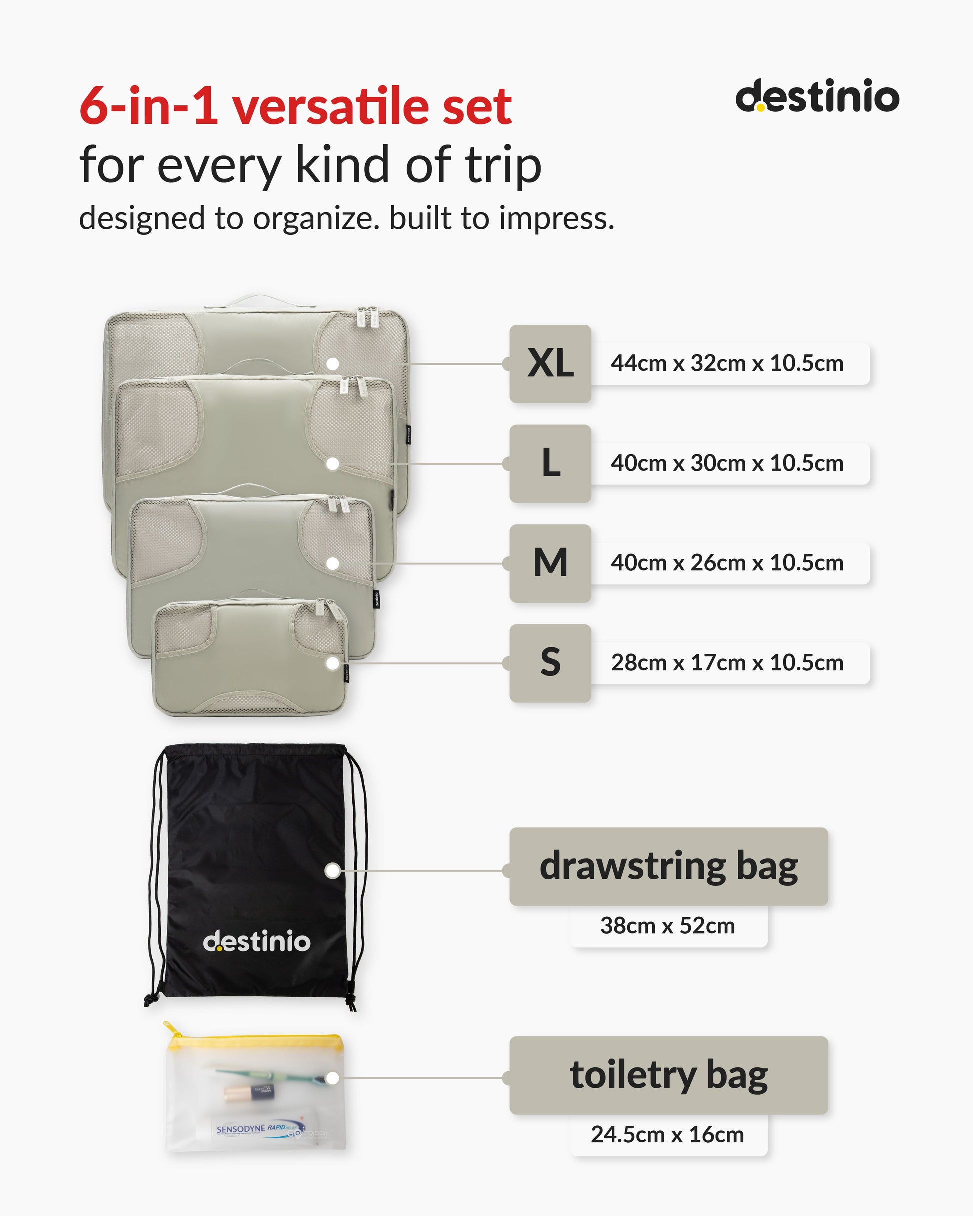 DT cross mesh packing cubes - Green