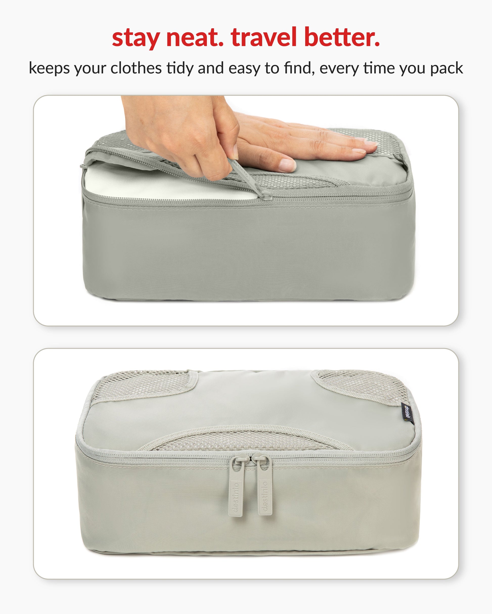 DT cross mesh packing cubes - Green