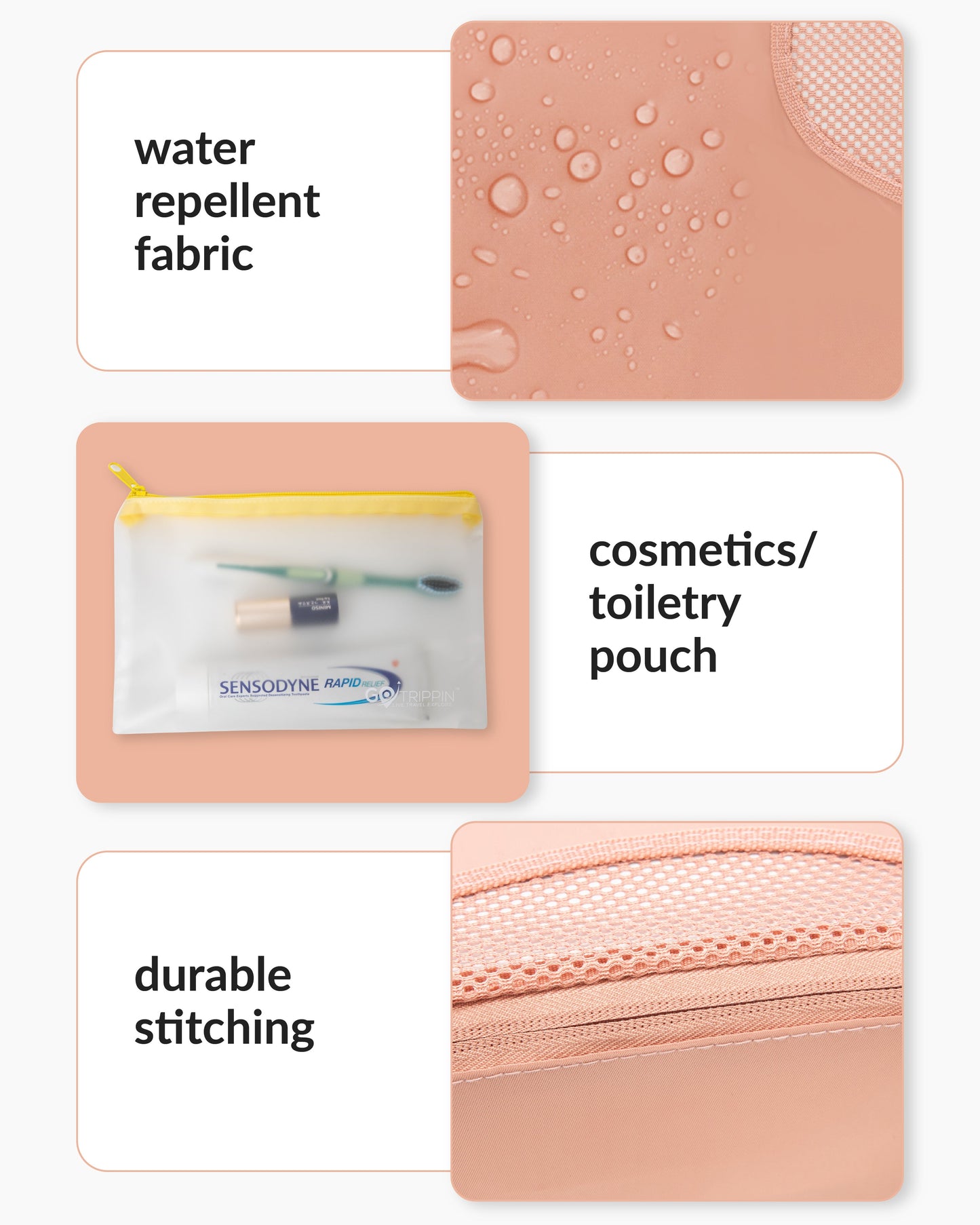 DT cross mesh packing cubes - Pink