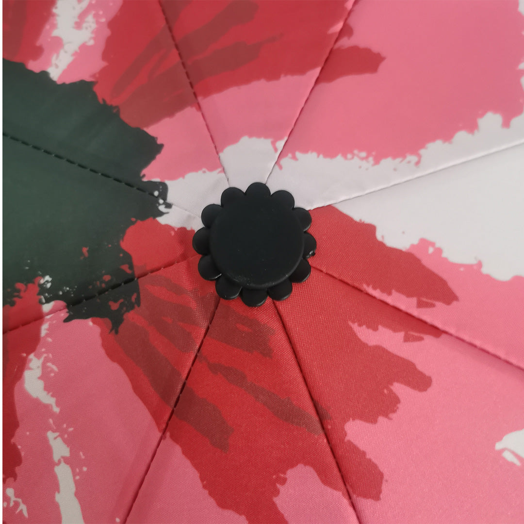Destinio 3 Fold, UV coated, Auto Open Close Umbrella (Printed Pink)