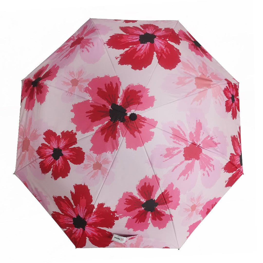Destinio 3 Fold, UV coated, Auto Open Close Umbrella (Printed Pink)