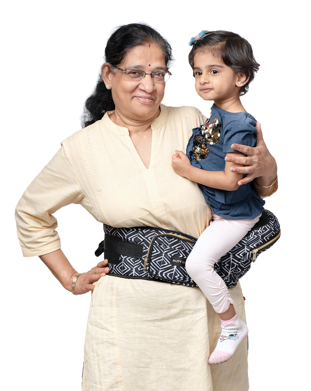 Tribal Route Baby Carrier with Hip Seat & In-built Mini Diaper Bag