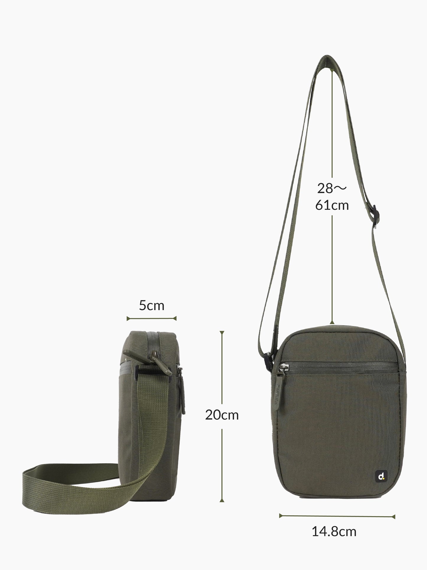 Destinio Sling bag Small - Olive green