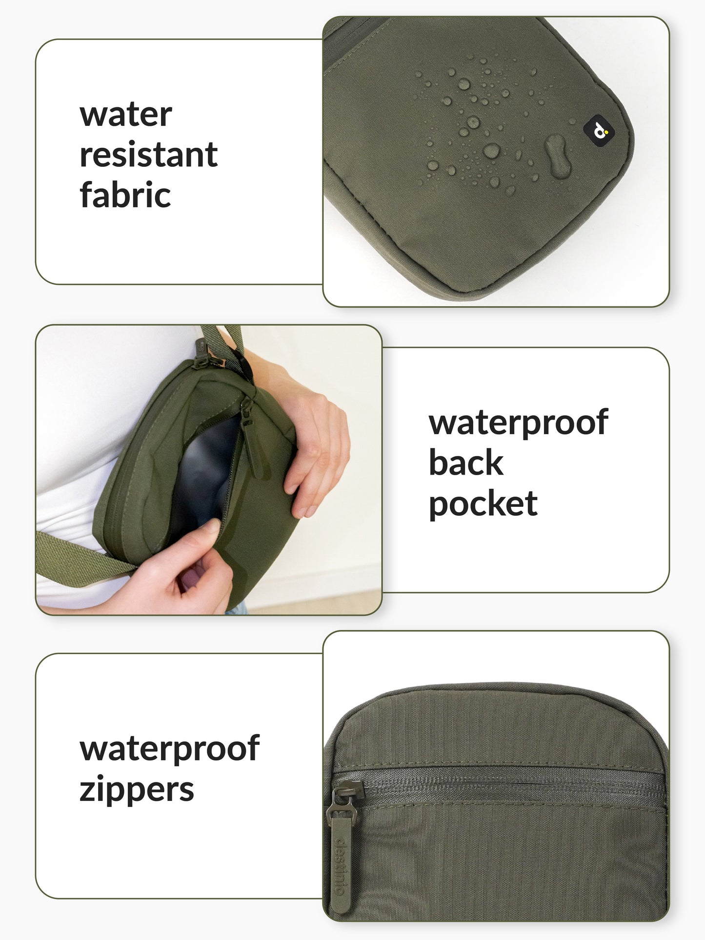 Destinio Sling bag Small - Olive green