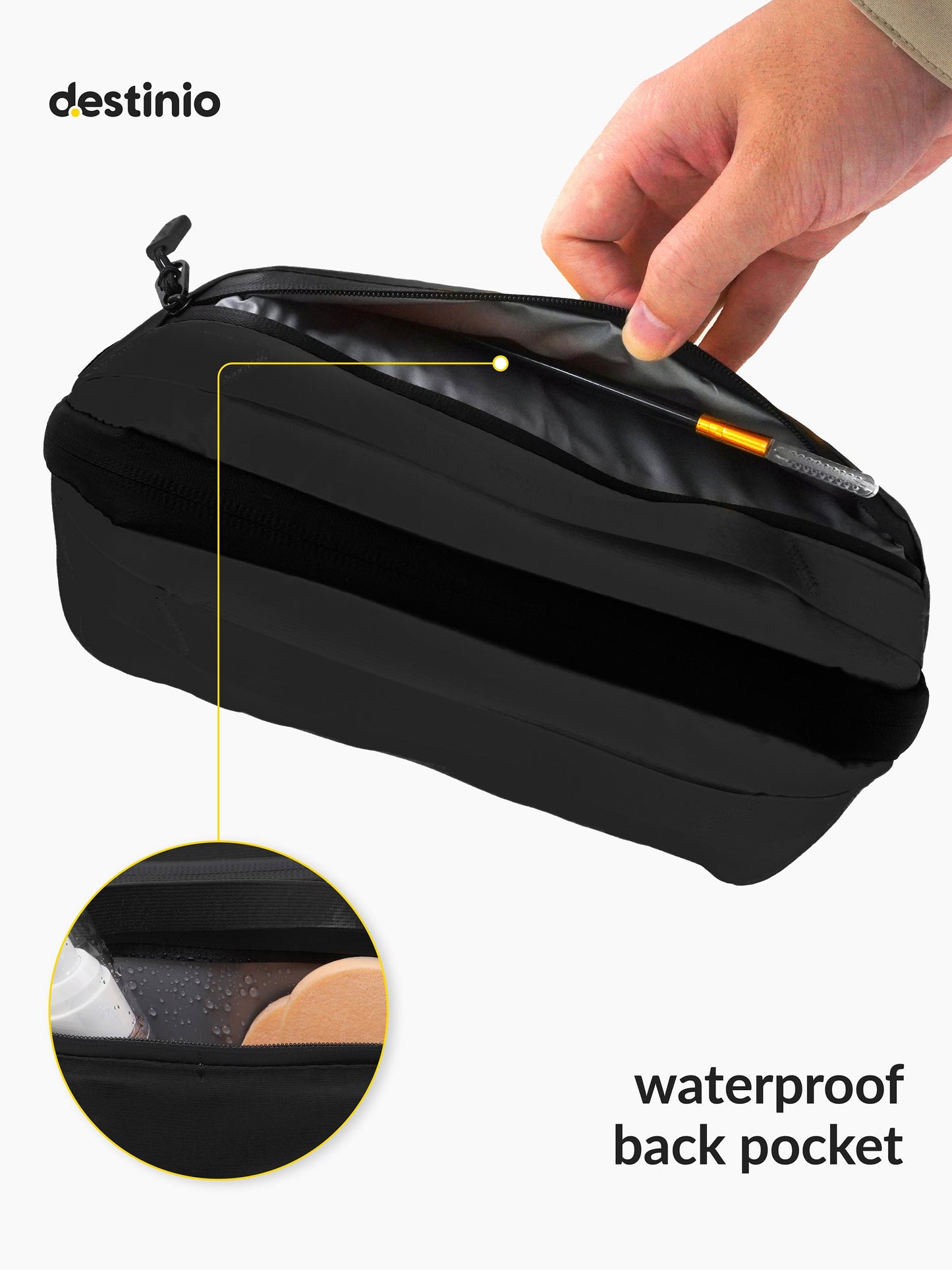 Destinio Toiletry Bag - Black (Small)