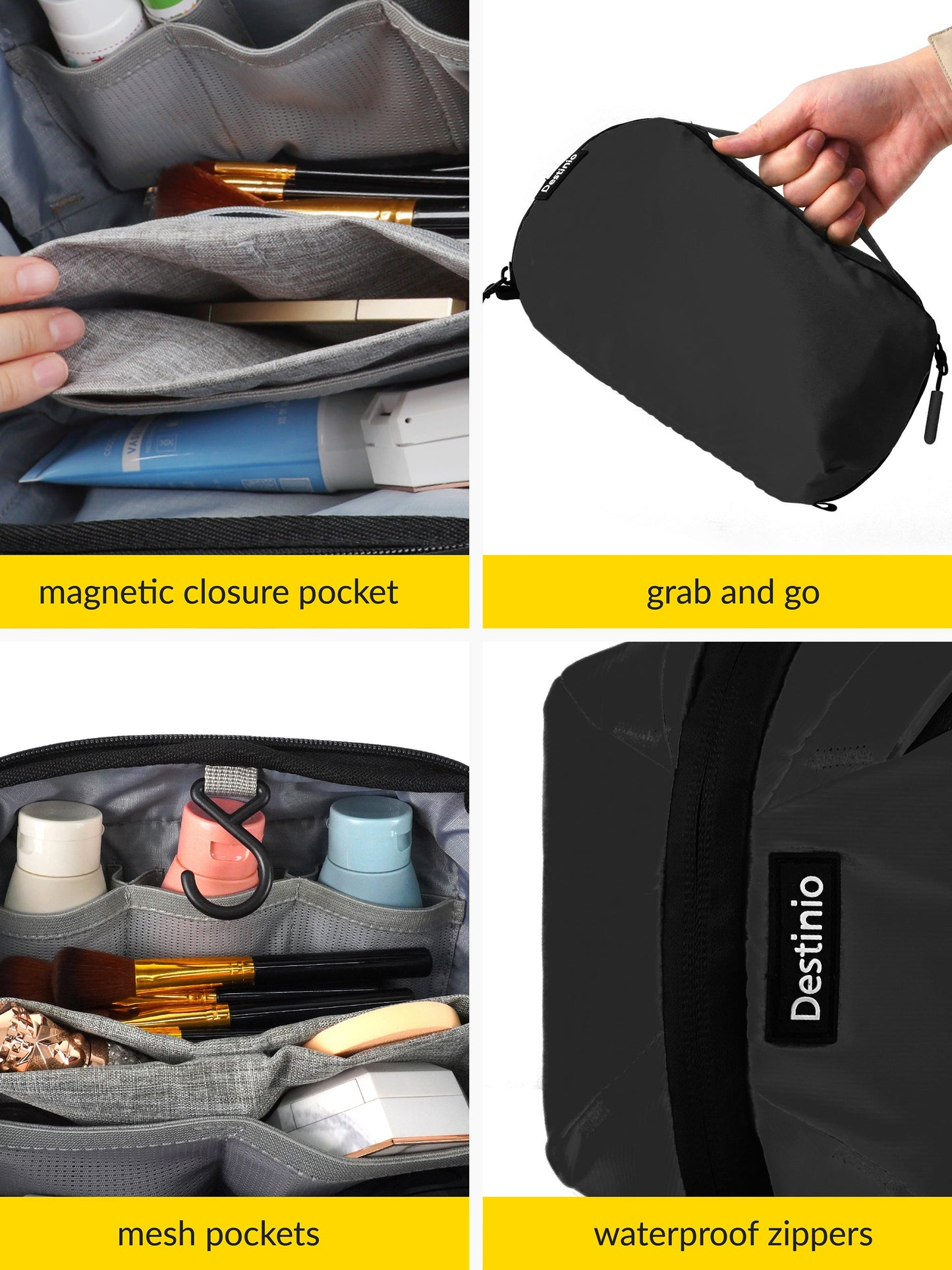 Destinio Toiletry Bag - Black (Small)