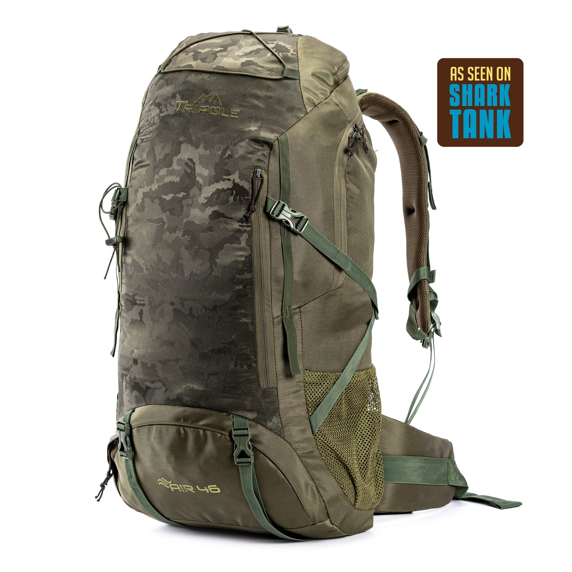 Tripole Air Trekking and Travel Rucksack with Rain Cover and Laptop Sleeve | 3 Year Warranty | 46 Litres (Green)