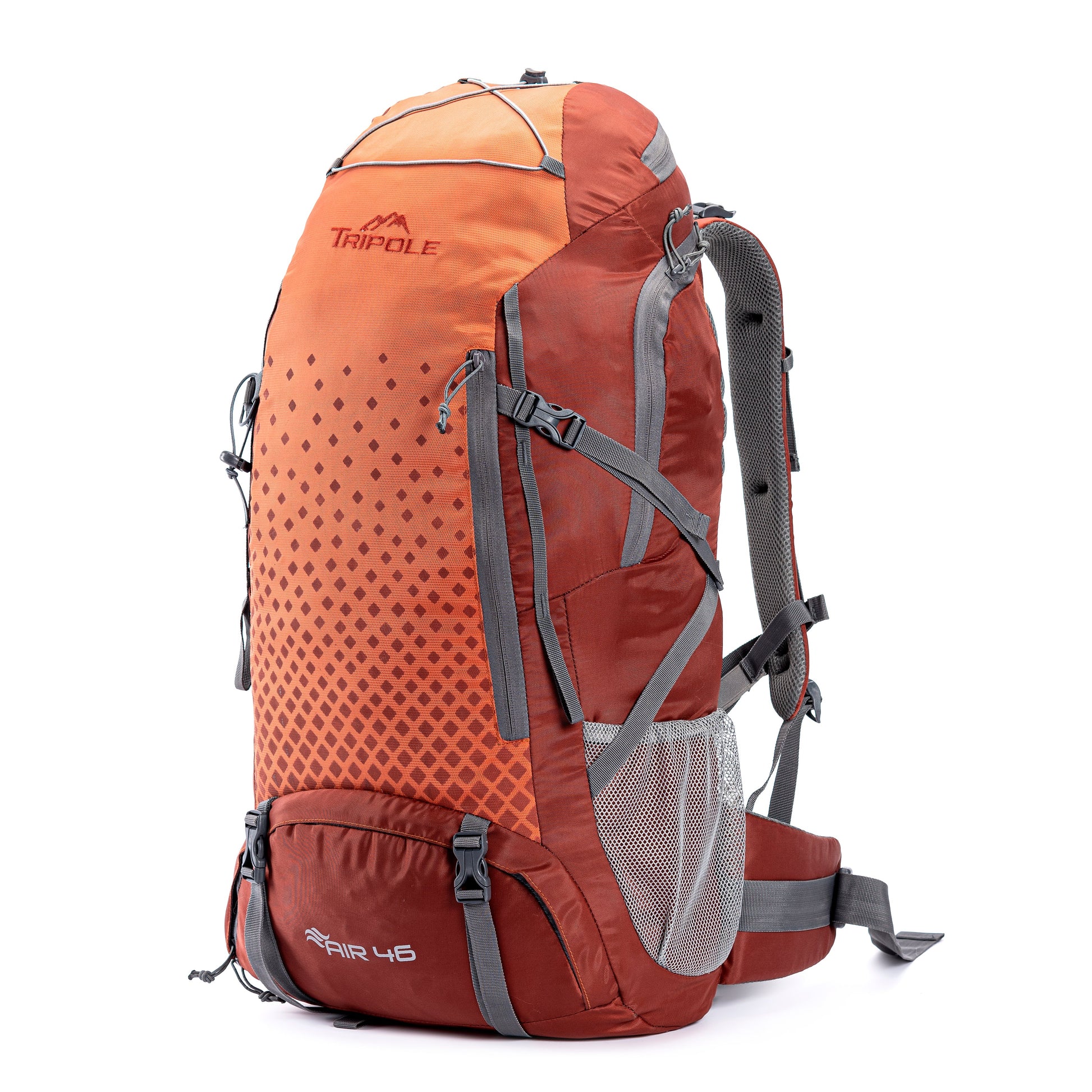 Tripole Walker 65 Litre Rucksack for Trekking and Travel | Laptop Sleeve | Water Repellent | Rain Cover | 3 Year Warranty (Orange)