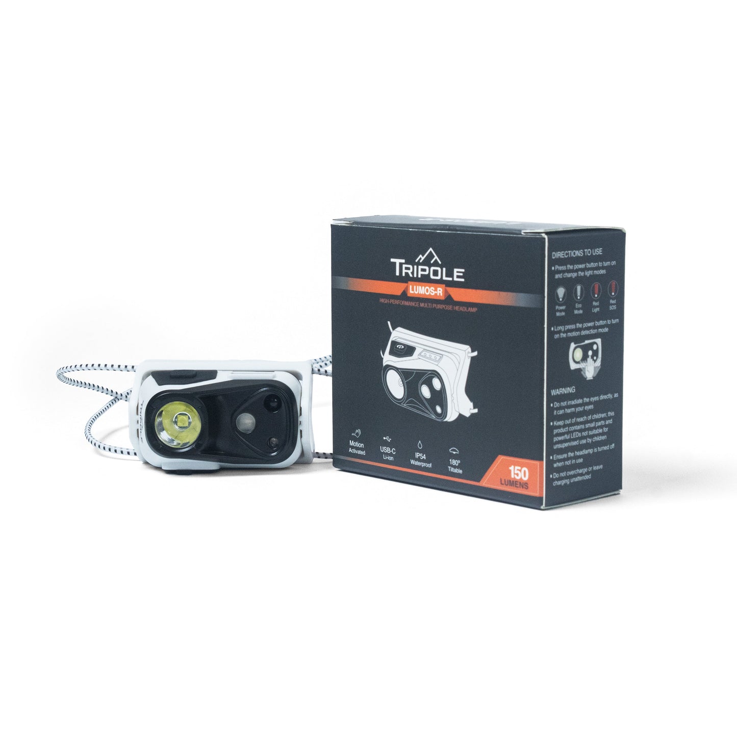 Tripole Lumos-R | Head Torch and Head Lamp | USB-C Rechargable
