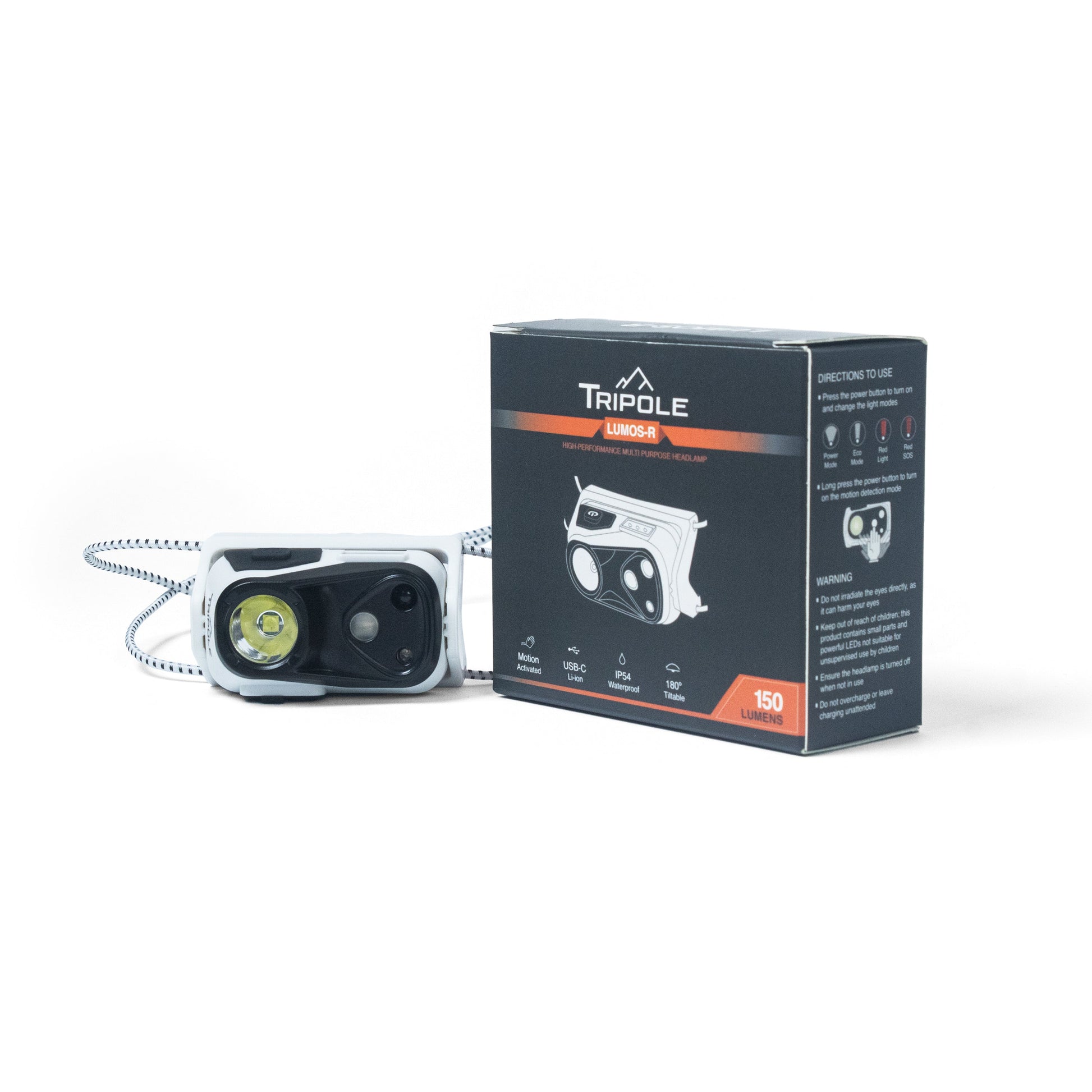 Tripole Lumos-R | Head Torch and Head Lamp | USB-C Rechargable