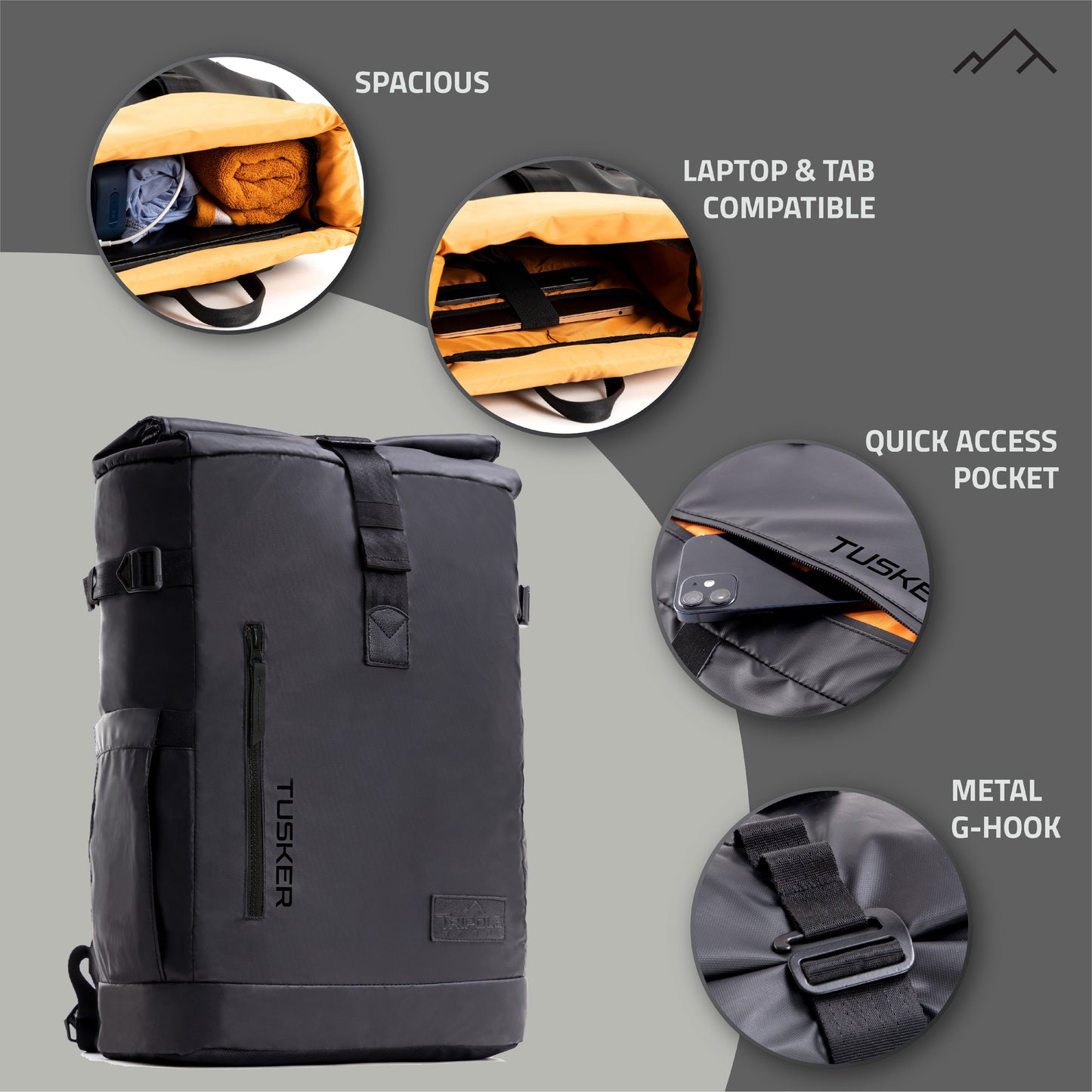 Tusker Roll Top Laptop Backpack